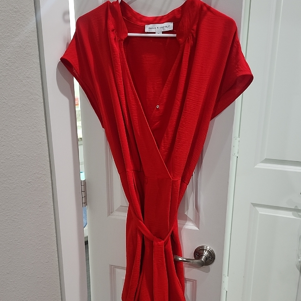 Emma & Michele Red Wrap Dress